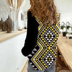 New Zealand Kowhai Taniko Motifs Women Casual Shirt Maori Poi Dance Costume Inspired