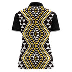 New Zealand Kowhai Taniko Motifs Women Polo Shirt Maori Poi Dance Costume Inspired