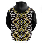 New Zealand Kowhai Taniko Motifs Zip Hoodie Maori Poi Dance Costume Inspired