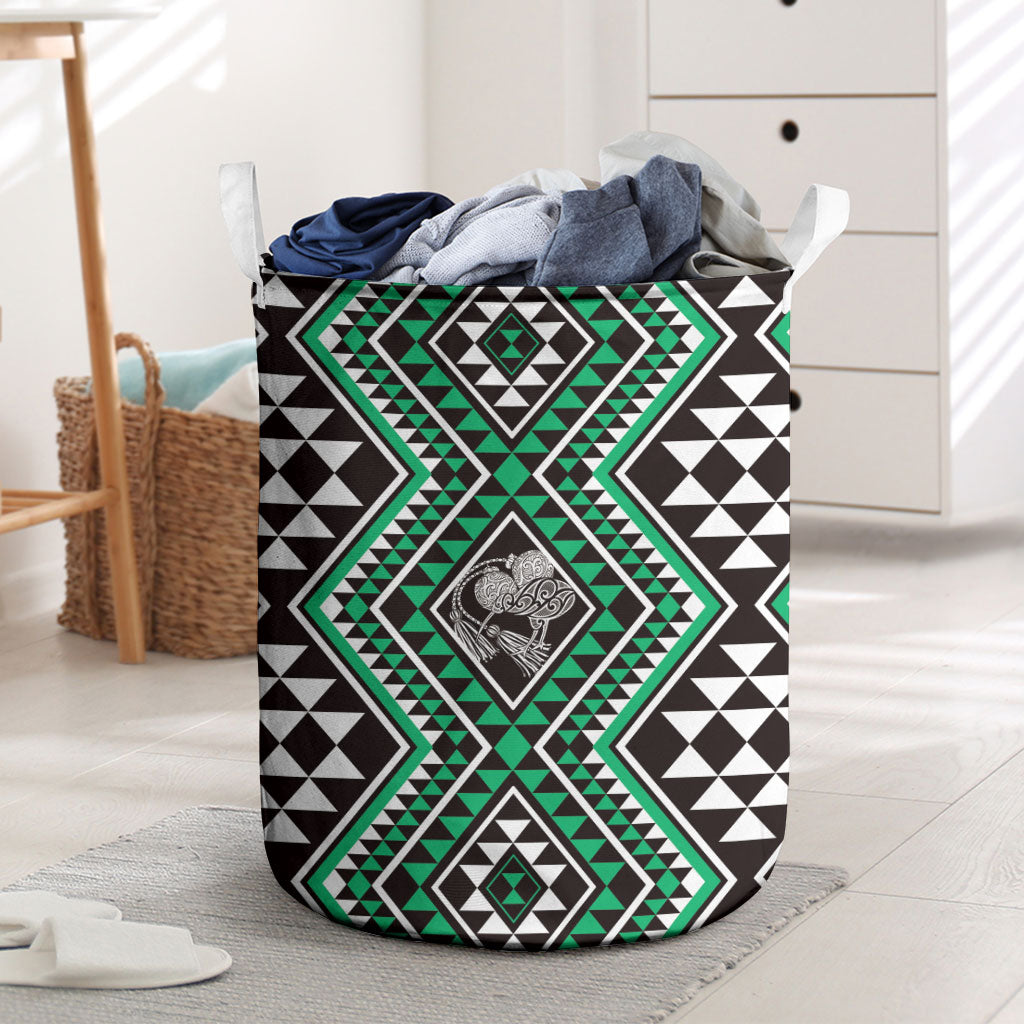 New Zealand Kakariki Taniko Motifs Laundry Basket Maori Poi Dance Costume Inspired