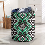 New Zealand Kakariki Taniko Motifs Laundry Basket Maori Poi Dance Costume Inspired
