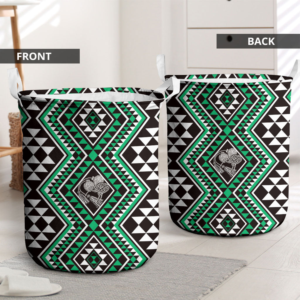 New Zealand Kakariki Taniko Motifs Laundry Basket Maori Poi Dance Costume Inspired