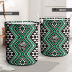 New Zealand Kakariki Taniko Motifs Laundry Basket Maori Poi Dance Costume Inspired