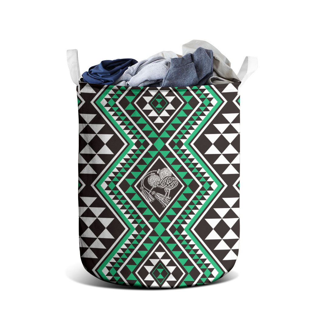 New Zealand Kakariki Taniko Motifs Laundry Basket Maori Poi Dance Costume Inspired