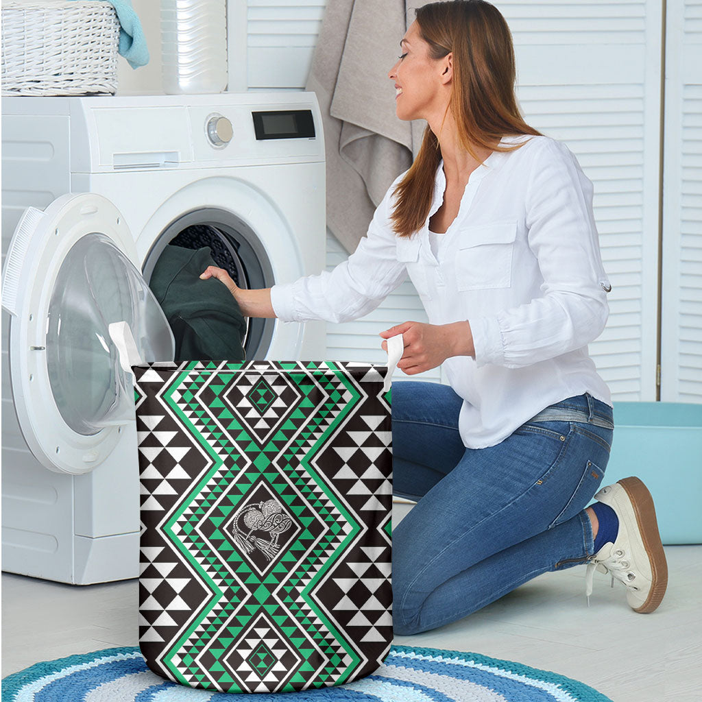 New Zealand Kakariki Taniko Motifs Laundry Basket Maori Poi Dance Costume Inspired