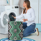 New Zealand Kakariki Taniko Motifs Laundry Basket Maori Poi Dance Costume Inspired
