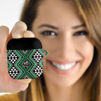 New Zealand Kakariki Taniko Motifs AirPods Case Maori Poi Dance Costume Inspired