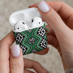 New Zealand Kakariki Taniko Motifs AirPods Case Maori Poi Dance Costume Inspired
