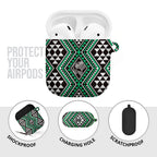New Zealand Kakariki Taniko Motifs AirPods Case Maori Poi Dance Costume Inspired