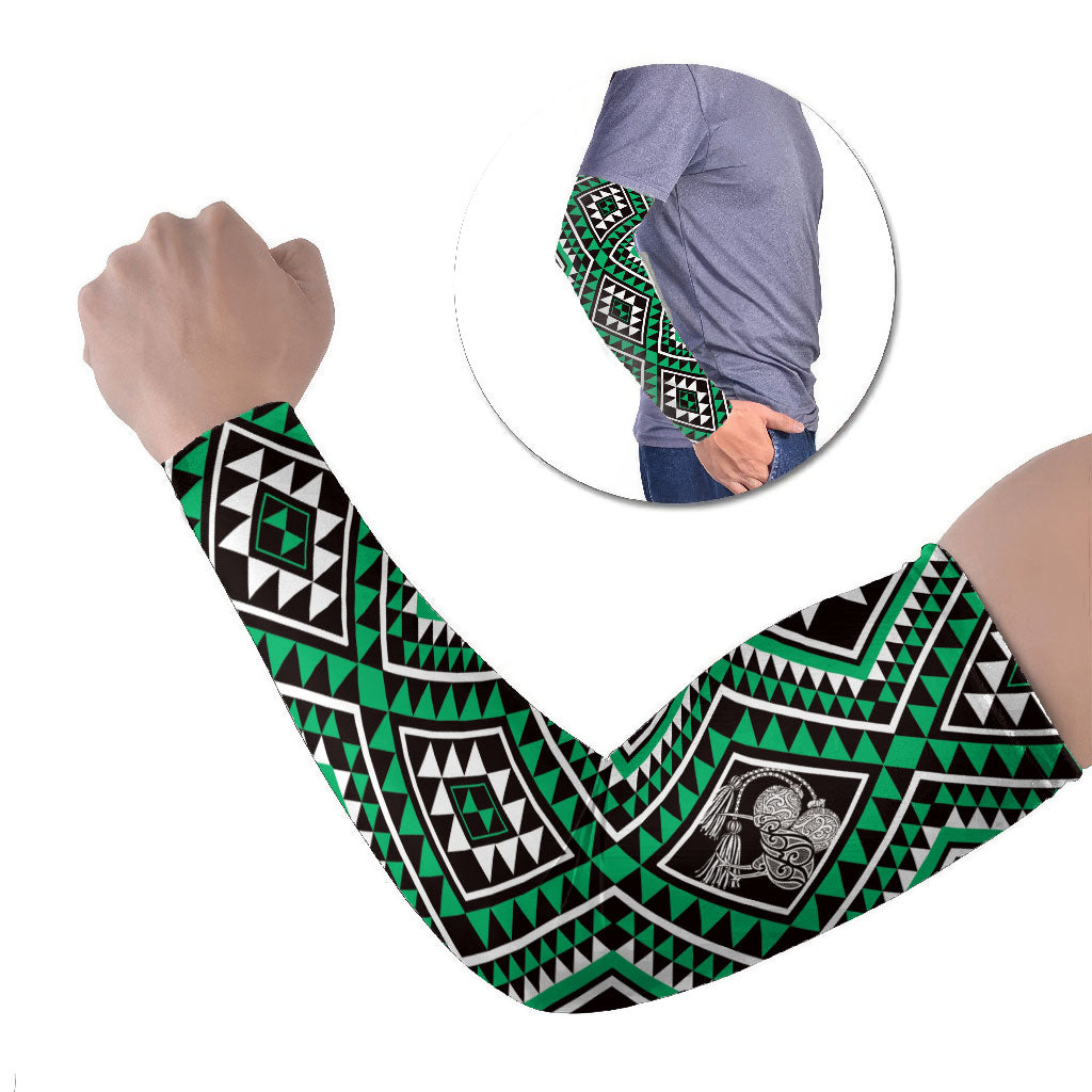 New Zealand Kakariki Taniko Motifs Arm Sleeves Maori Poi Dance Costume Inspired