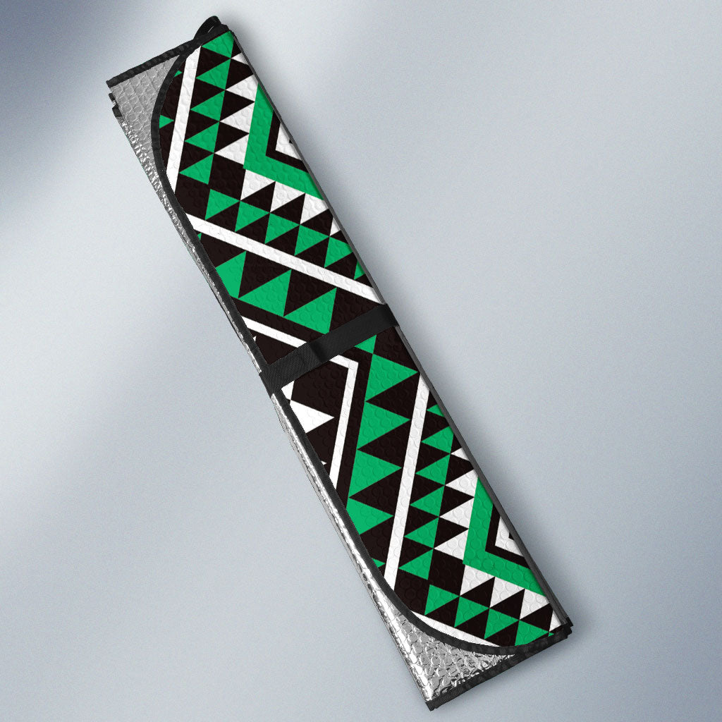 New Zealand Kakariki Taniko Motifs Auto Sun Shade Maori Poi Dance Costume Inspired