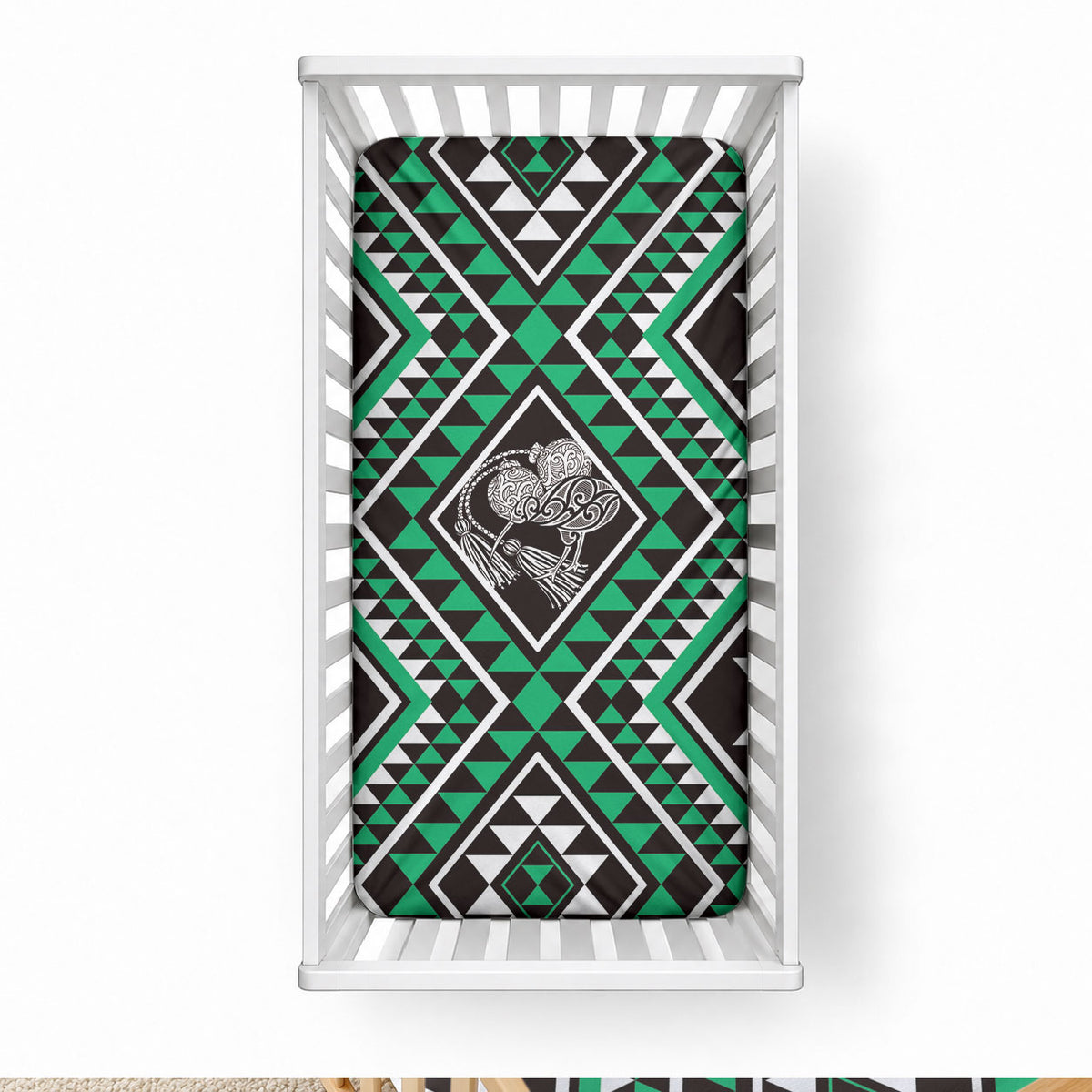 New Zealand Kakariki Taniko Motifs Baby Bed Cover Maori Poi Dance Costume Inspired