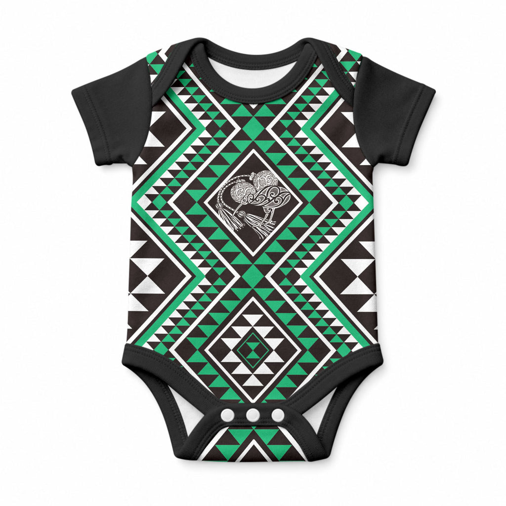 New Zealand Kakariki Taniko Motifs Baby Onesie Maori Poi Dance Costume Inspired