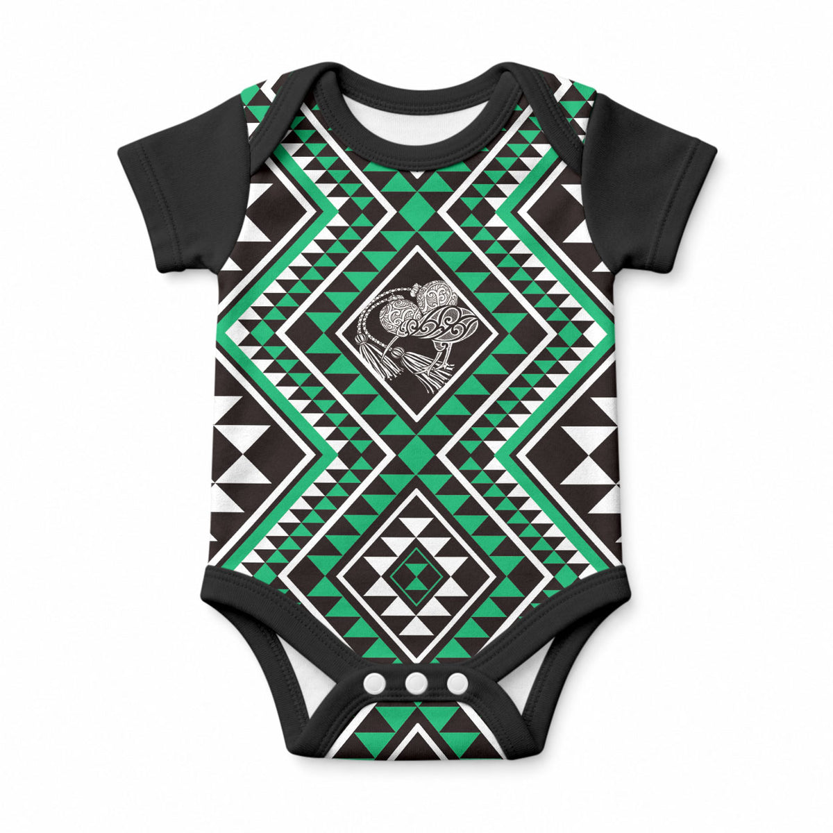 New Zealand Kakariki Taniko Motifs Baby Onesie Maori Poi Dance Costume Inspired