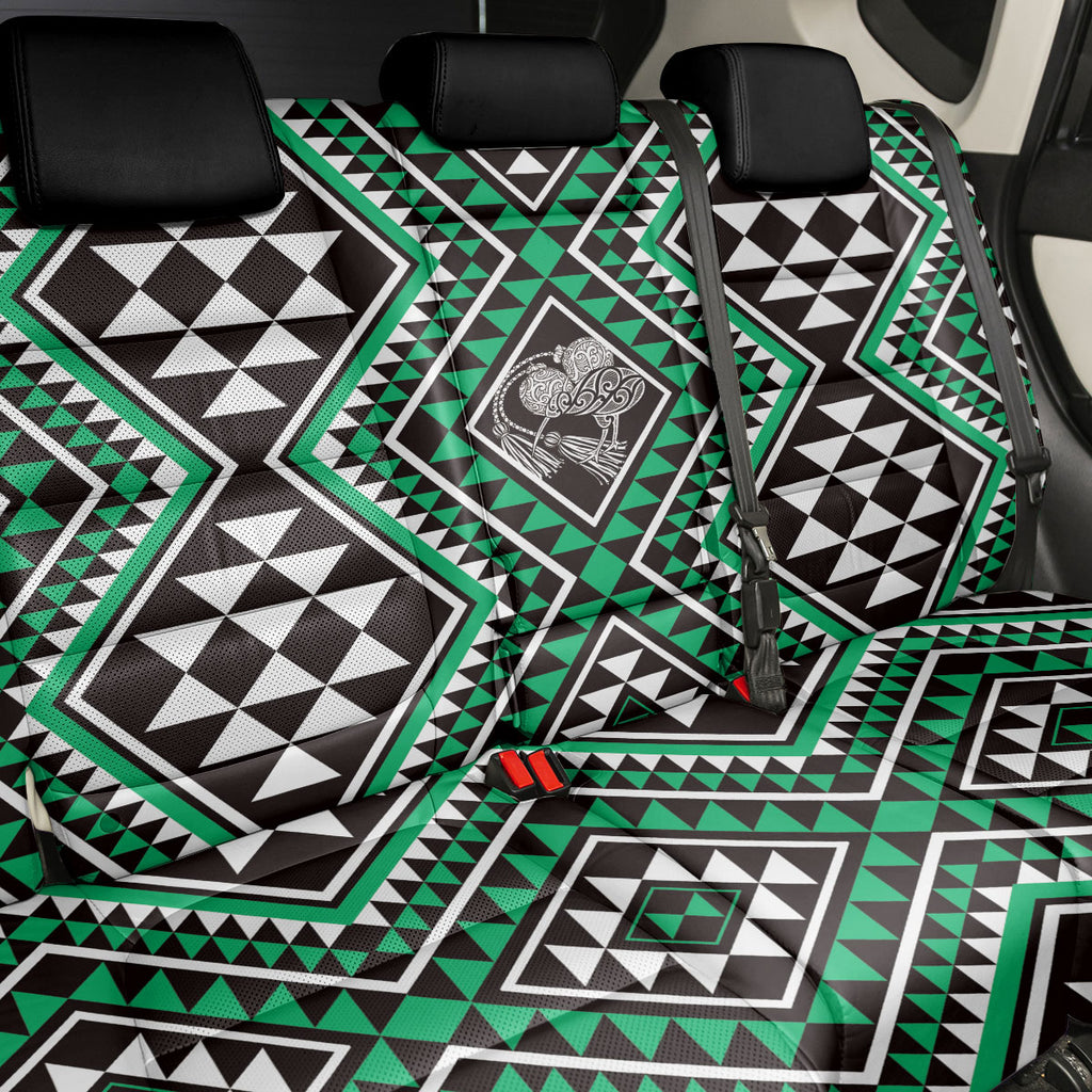 New Zealand Kakariki Taniko Motifs Back Car Seat Cover Maori Poi Dance Costume Inspired