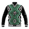 New Zealand Kakariki Taniko Motifs Baseball Jacket Maori Poi Dance Costume Inspired