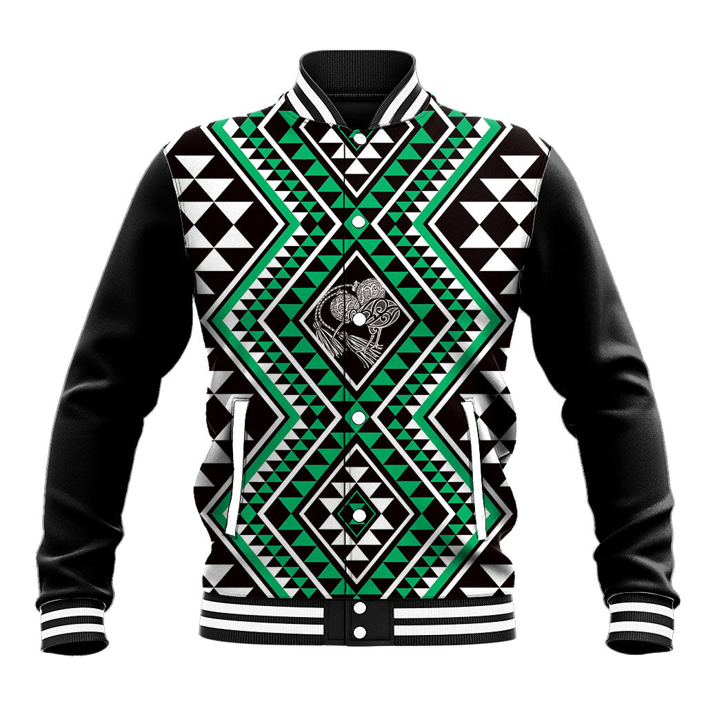 New Zealand Kakariki Taniko Motifs Baseball Jacket Maori Poi Dance Costume Inspired