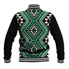 New Zealand Kakariki Taniko Motifs Baseball Jacket Maori Poi Dance Costume Inspired