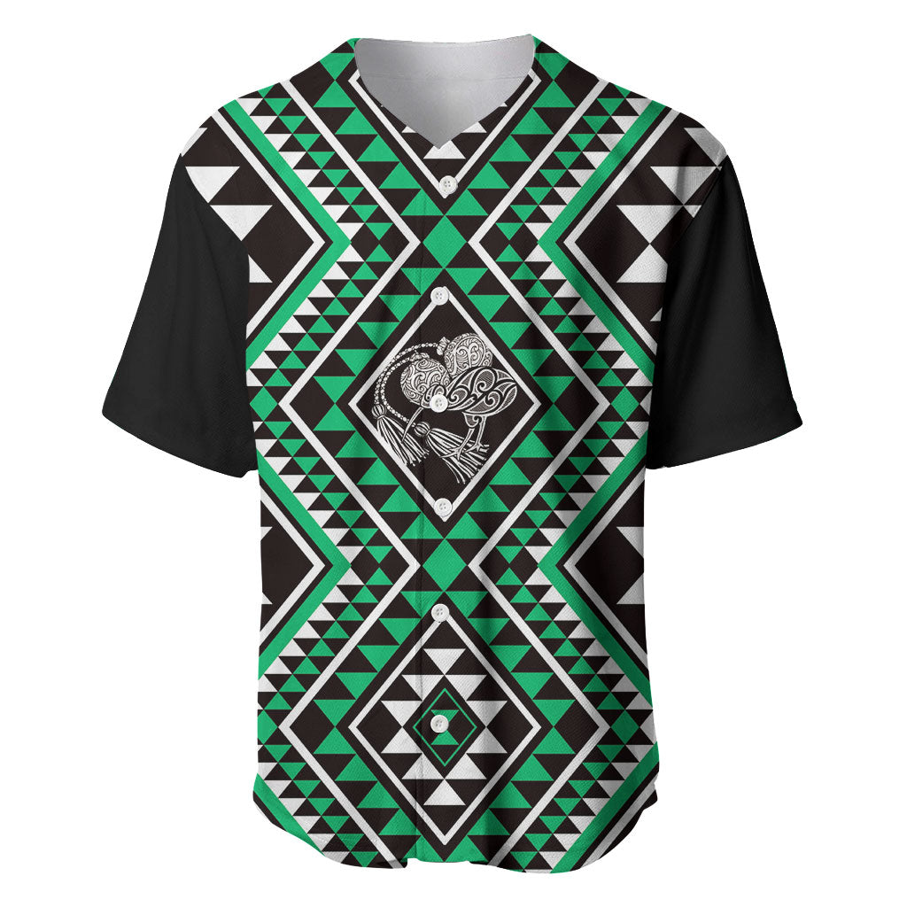 New Zealand Kakariki Taniko Motifs Baseball Jersey Maori Poi Dance Costume Inspired