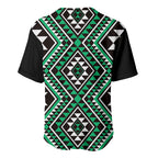 New Zealand Kakariki Taniko Motifs Baseball Jersey Maori Poi Dance Costume Inspired