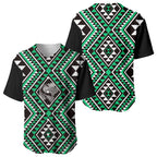 New Zealand Kakariki Taniko Motifs Baseball Jersey Maori Poi Dance Costume Inspired
