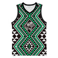 New Zealand Kakariki Taniko Motifs Basketball Jersey Maori Poi Dance Costume Inspired