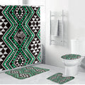 New Zealand Kakariki Taniko Motifs Bathroom Set Maori Poi Dance Costume Inspired