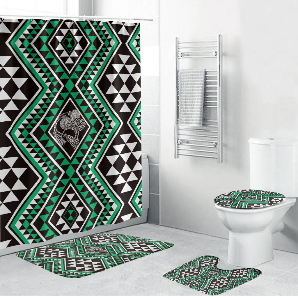 New Zealand Kakariki Taniko Motifs Bathroom Set Maori Poi Dance Costume Inspired