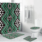 New Zealand Kakariki Taniko Motifs Bathroom Set Maori Poi Dance Costume Inspired