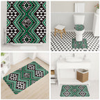 New Zealand Kakariki Taniko Motifs Bathroom Set Maori Poi Dance Costume Inspired