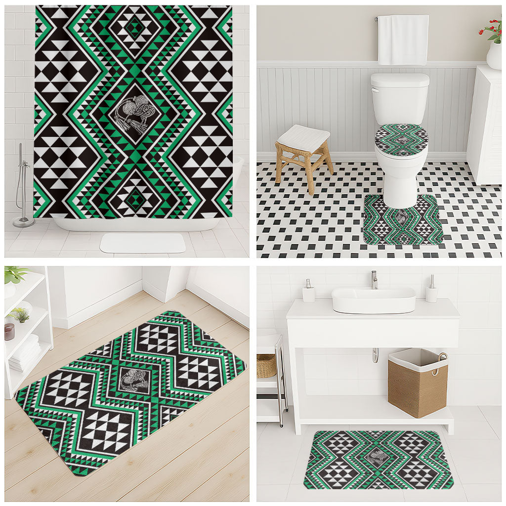 New Zealand Kakariki Taniko Motifs Bathroom Set Maori Poi Dance Costume Inspired