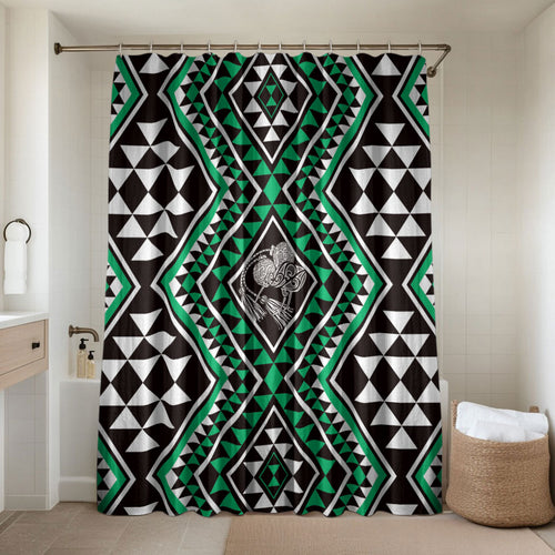 New Zealand Kakariki Taniko Motifs Bathroom Set Maori Poi Dance Costume Inspired