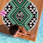 New Zealand Kakariki Taniko Motifs Beach Blanket Maori Poi Dance Costume Inspired