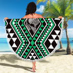 New Zealand Kakariki Taniko Motifs Beach Blanket Maori Poi Dance Costume Inspired