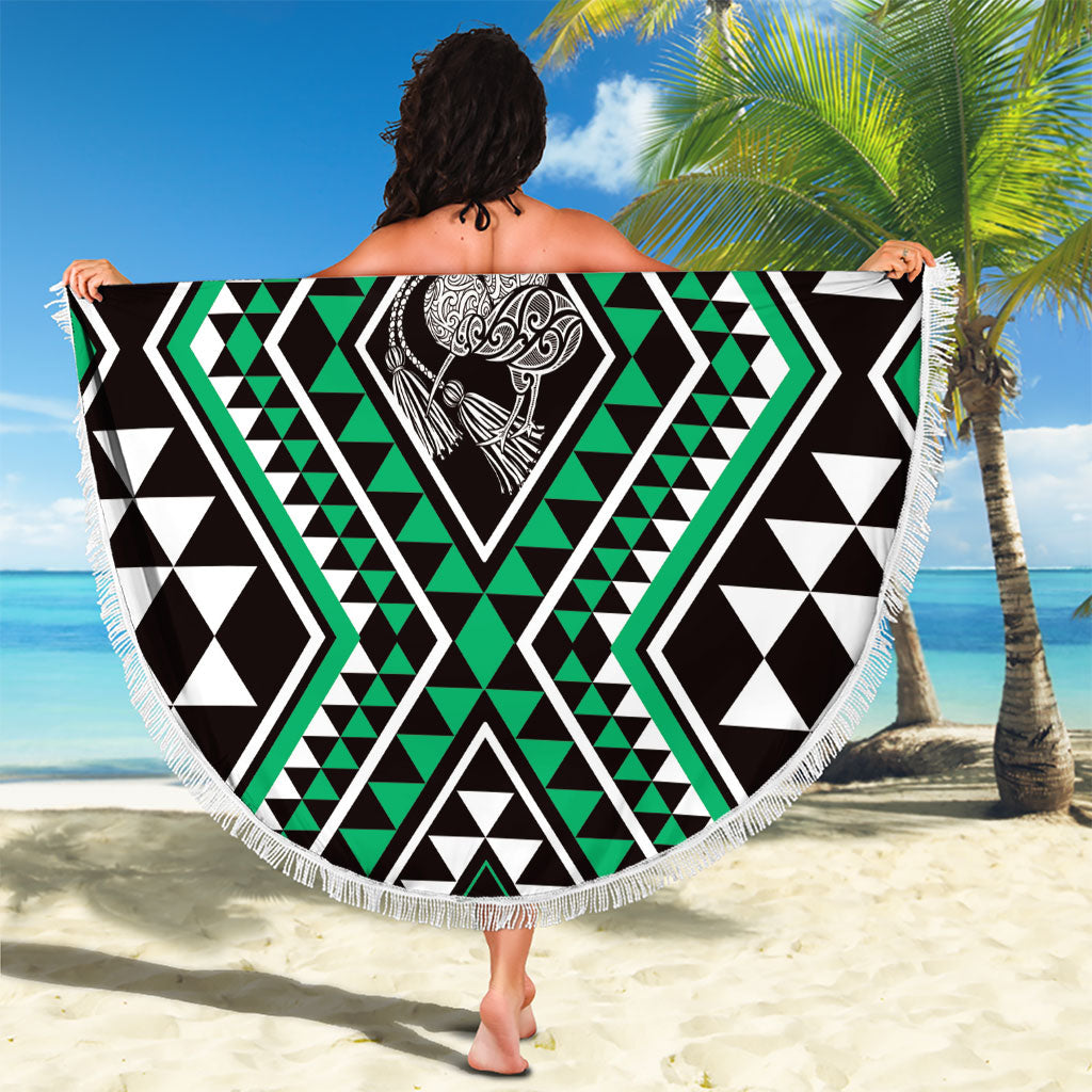 New Zealand Kakariki Taniko Motifs Beach Blanket Maori Poi Dance Costume Inspired