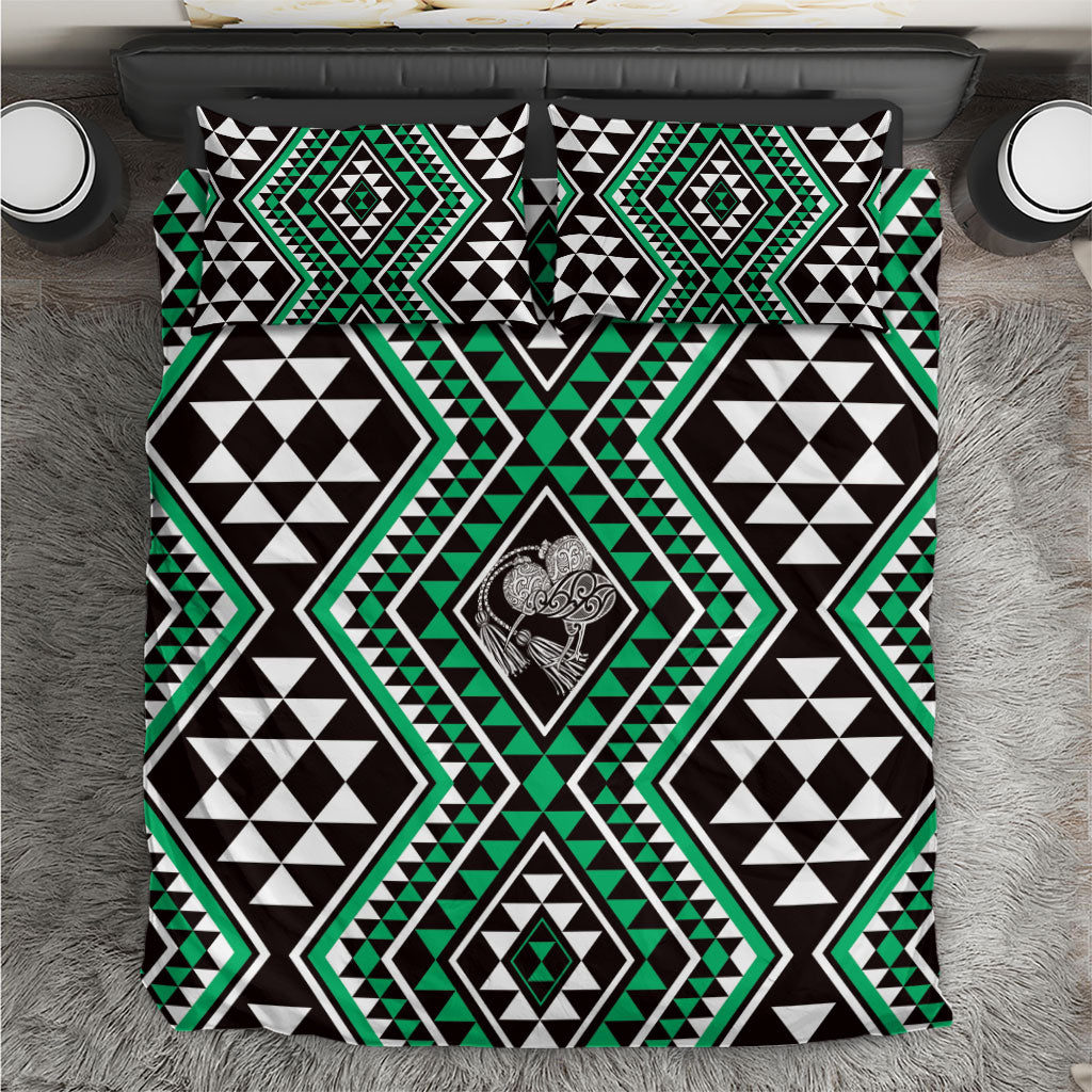 New Zealand Kakariki Taniko Motifs Bedding Set Maori Poi Dance Costume Inspired