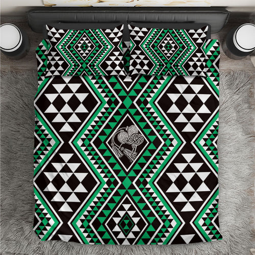 New Zealand Kakariki Taniko Motifs Bedding Set Maori Poi Dance Costume Inspired