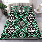 New Zealand Kakariki Taniko Motifs Bedding Set Maori Poi Dance Costume Inspired