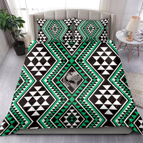 New Zealand Kakariki Taniko Motifs Bedding Set Maori Poi Dance Costume Inspired