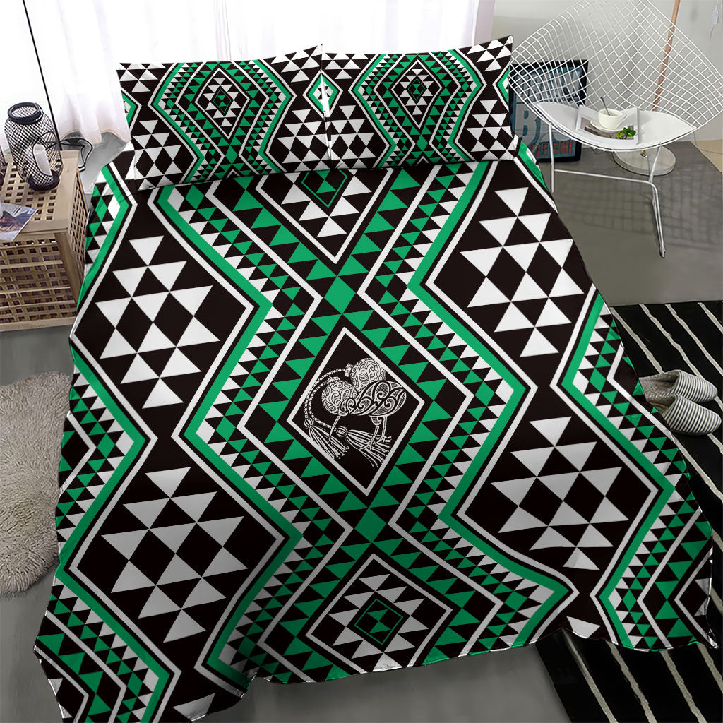 New Zealand Kakariki Taniko Motifs Bedding Set Maori Poi Dance Costume Inspired