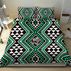 New Zealand Kakariki Taniko Motifs Bedding Set Maori Poi Dance Costume Inspired