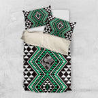 New Zealand Kakariki Taniko Motifs Bedding Set Maori Poi Dance Costume Inspired
