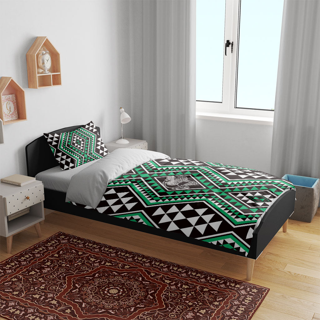 New Zealand Kakariki Taniko Motifs Bedding Set Maori Poi Dance Costume Inspired