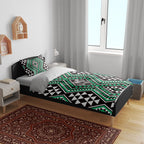 New Zealand Kakariki Taniko Motifs Bedding Set Maori Poi Dance Costume Inspired