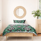 New Zealand Kakariki Taniko Motifs Bedding Set Maori Poi Dance Costume Inspired