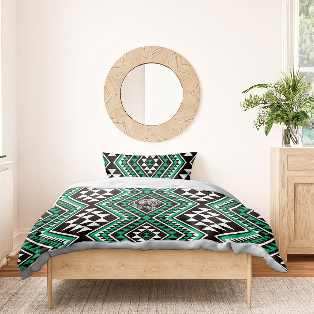 New Zealand Kakariki Taniko Motifs Bedding Set Maori Poi Dance Costume Inspired