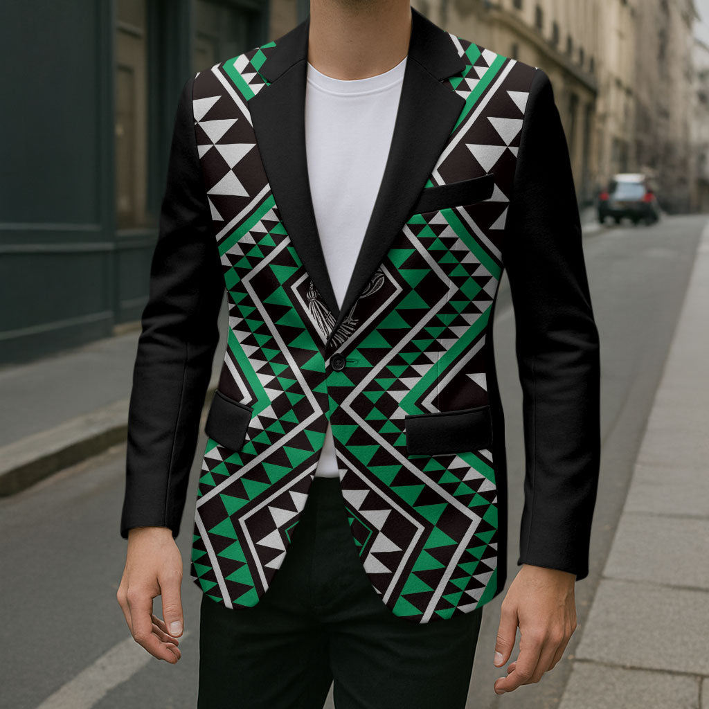 New Zealand Kakariki Taniko Motifs Blazer Maori Poi Dance Costume Inspired