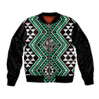 New Zealand Kakariki Taniko Motifs Bomber Jacket Maori Poi Dance Costume Inspired