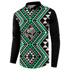 New Zealand Kakariki Taniko Motifs Button Sweatshirt Maori Poi Dance Costume Inspired