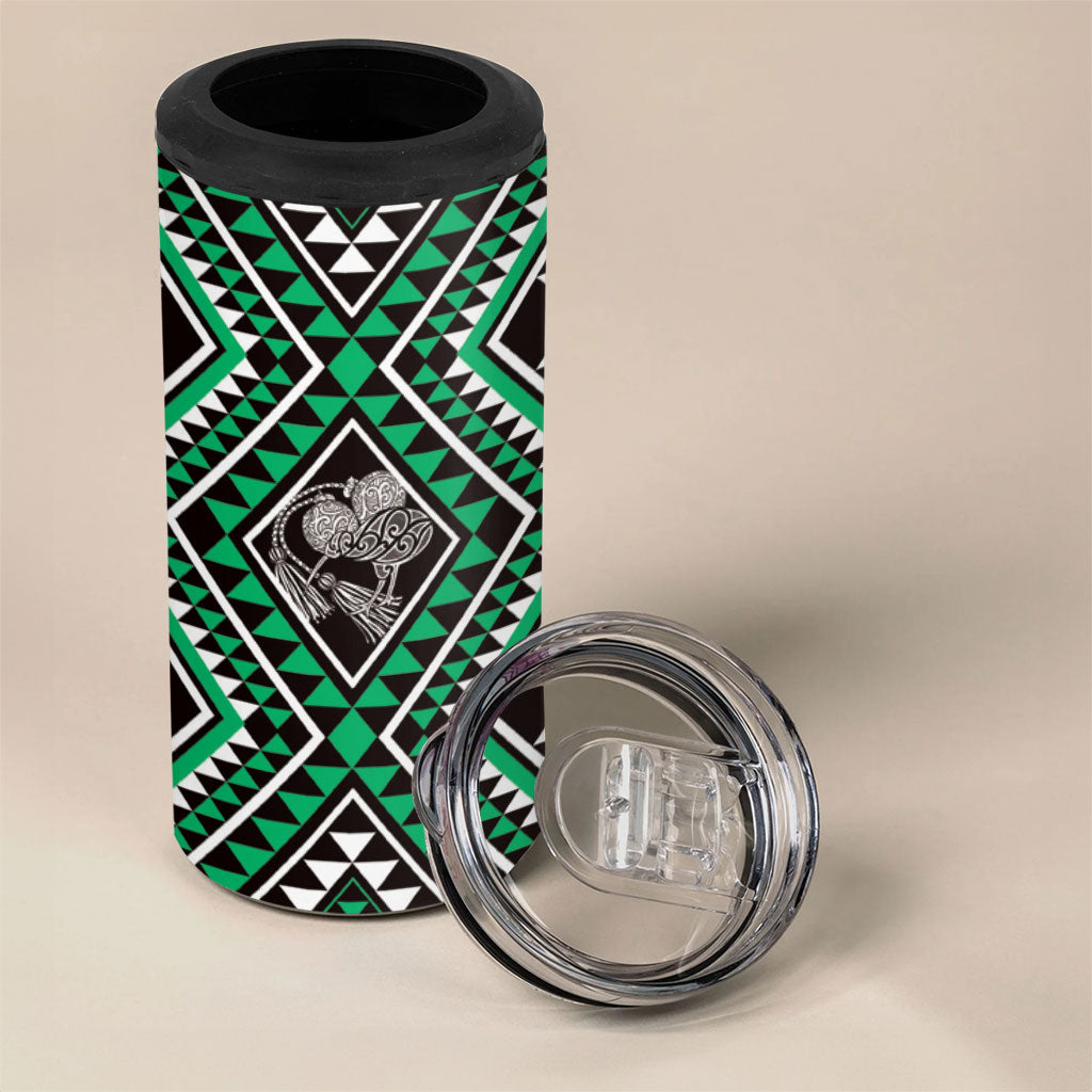 New Zealand Kakariki Taniko Motifs 4 in 1 Can Cooler Tumbler Maori Poi Dance Costume Inspired